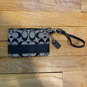 NWOT Coach Black Logo Wristlet